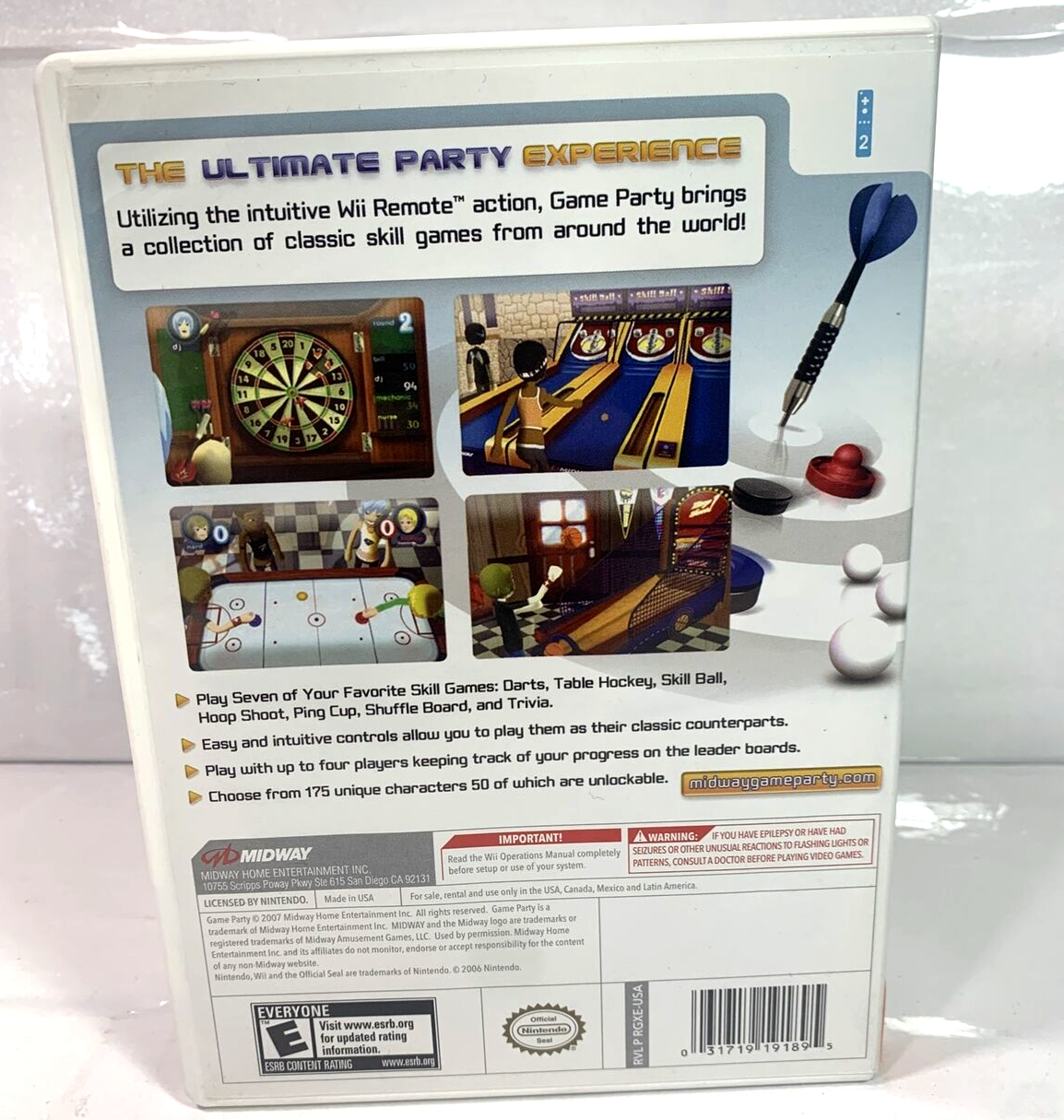 Game Party (Wii, 2007) Game Case Manual- Tested and Working