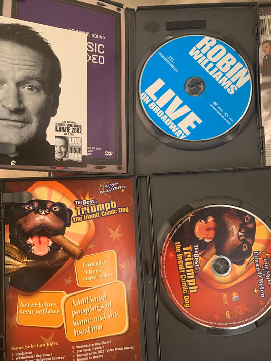 Robin Williams Live (Stand-up DVD bundle) Jerry Seinfeld Live, Conan O'Brien +3