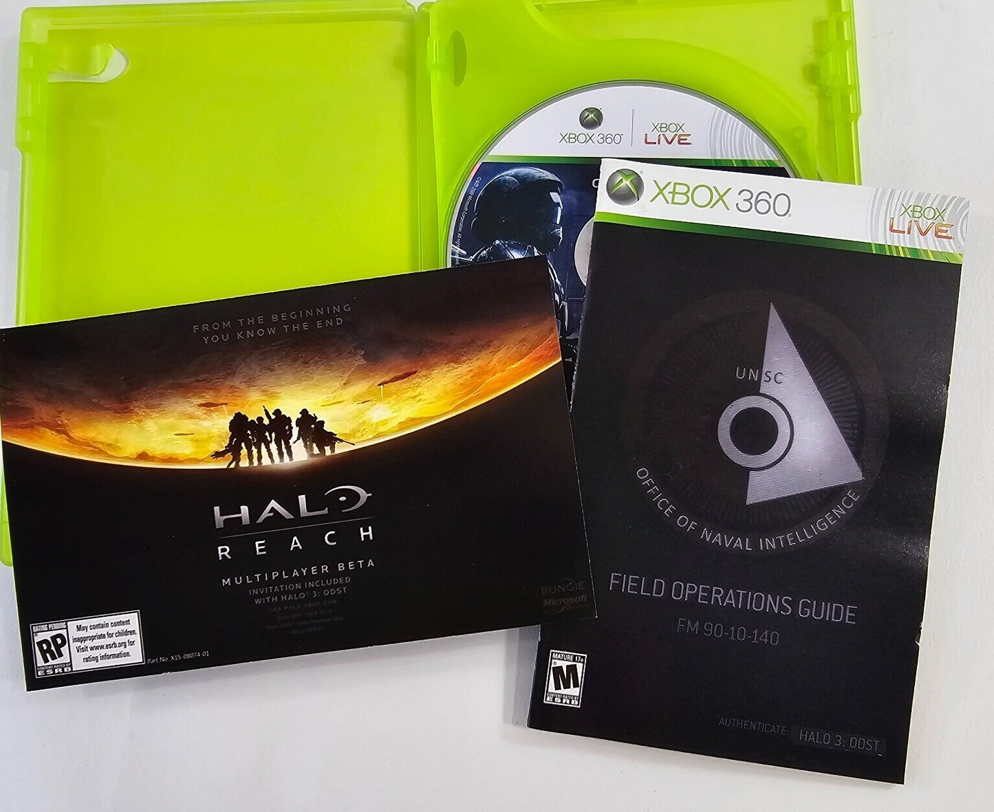 Halo 3: ODST (Microsoft Xbox 360, 2009) Game Discs Case Manual Insert - Tested