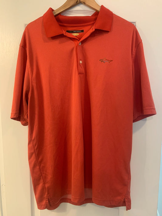 Greg Norman Play Dry Polo Shirt Men's Size XL Orange Short Sleeve Logo