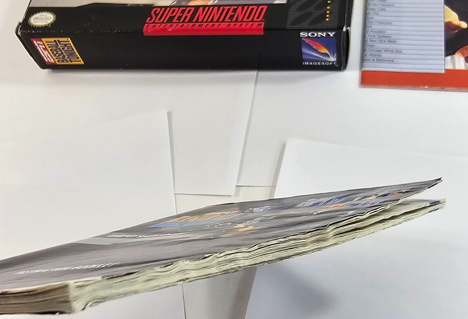 ESPN Baseball Tonight (Super Nintendo, 1994) Game Box Manual Poster - Tested