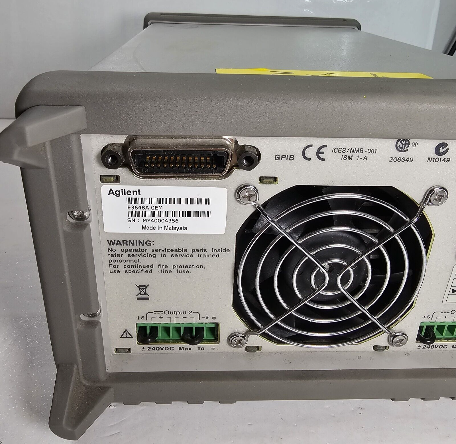 Agilent E3648A Dual Output DC Power Supply 0-8V,5A/0-20V,2.5A - Tested - 4356
