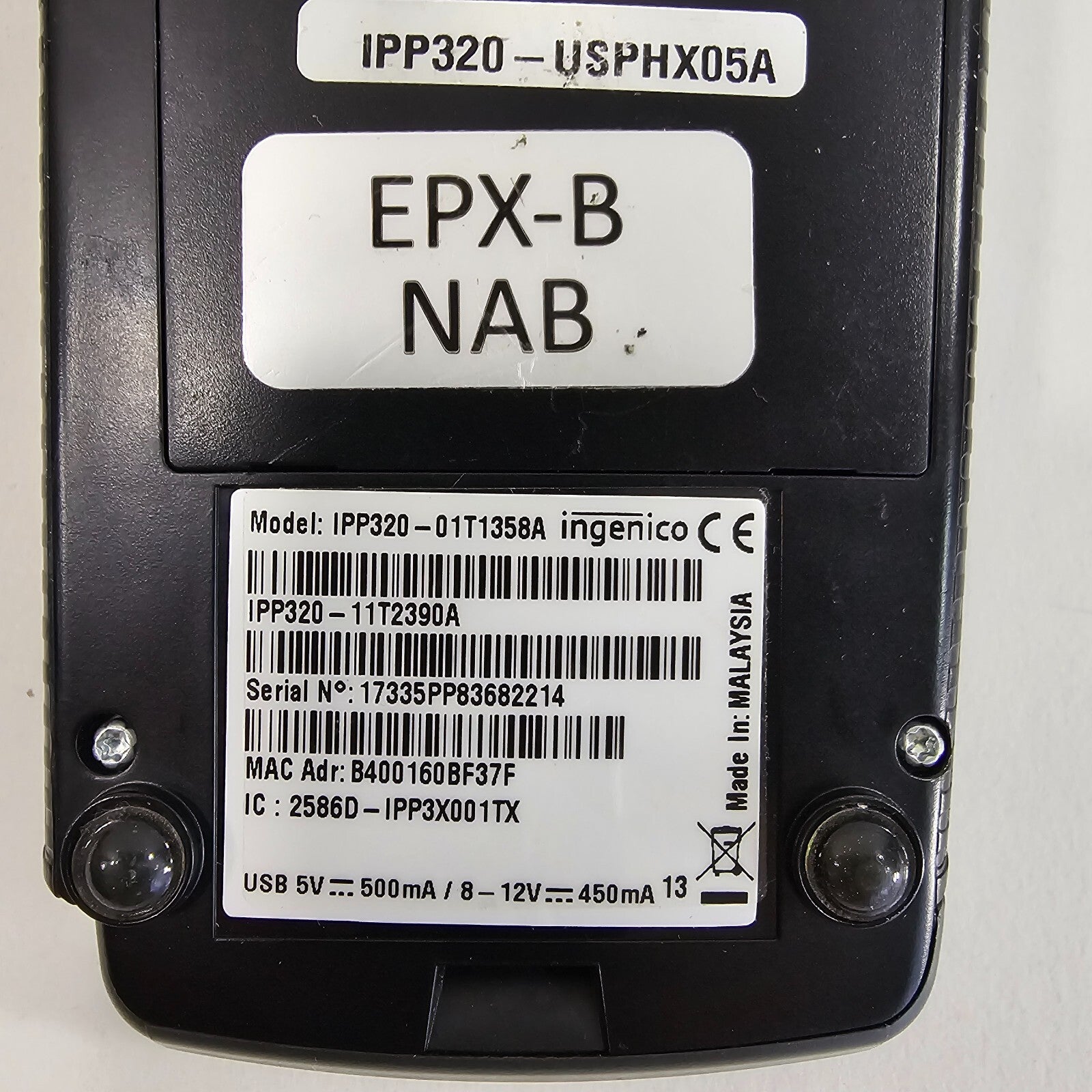 Ingenico iPP320 Payment Terminal with Power Supply and Connector Cable - Tested