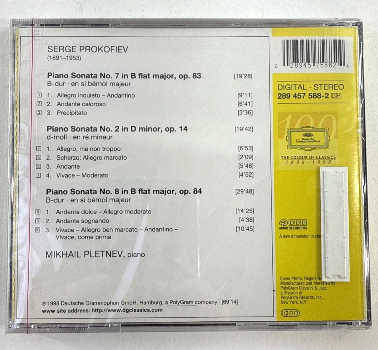 Mikhail Pletnev: Piano Sonatas No. 2-7-8 by S. Prokofiev (CD, 1998) New/Sealed