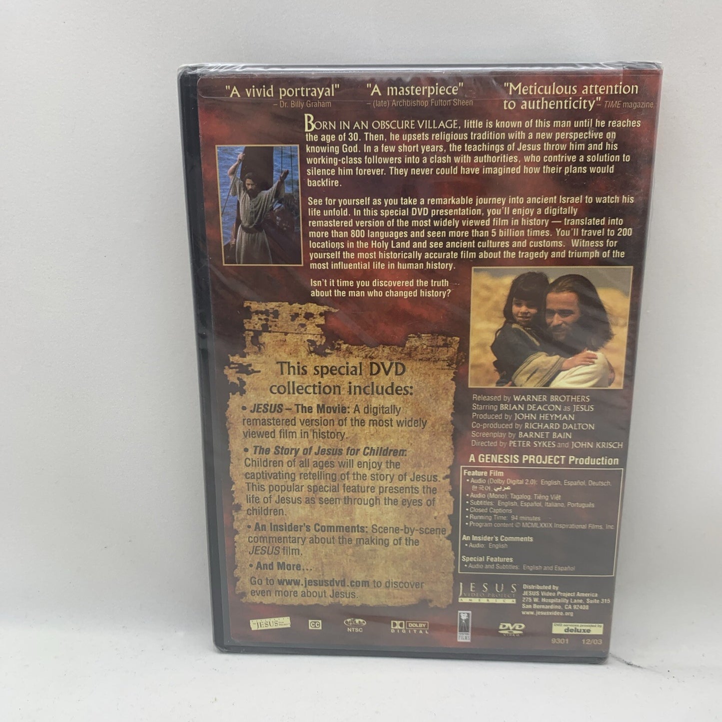 Jesus DVD Inspirational Films Genesis Film Project CC Children Masterpiece God