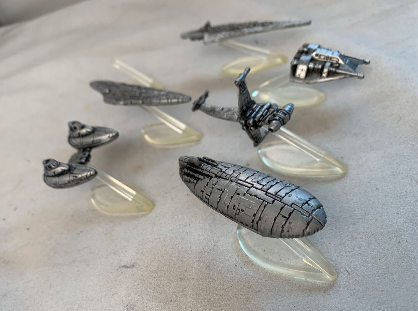 Galoob 1993/94 Star Wars Micro Machines  - 6 Die-Cast Ships + 7 Display Stands