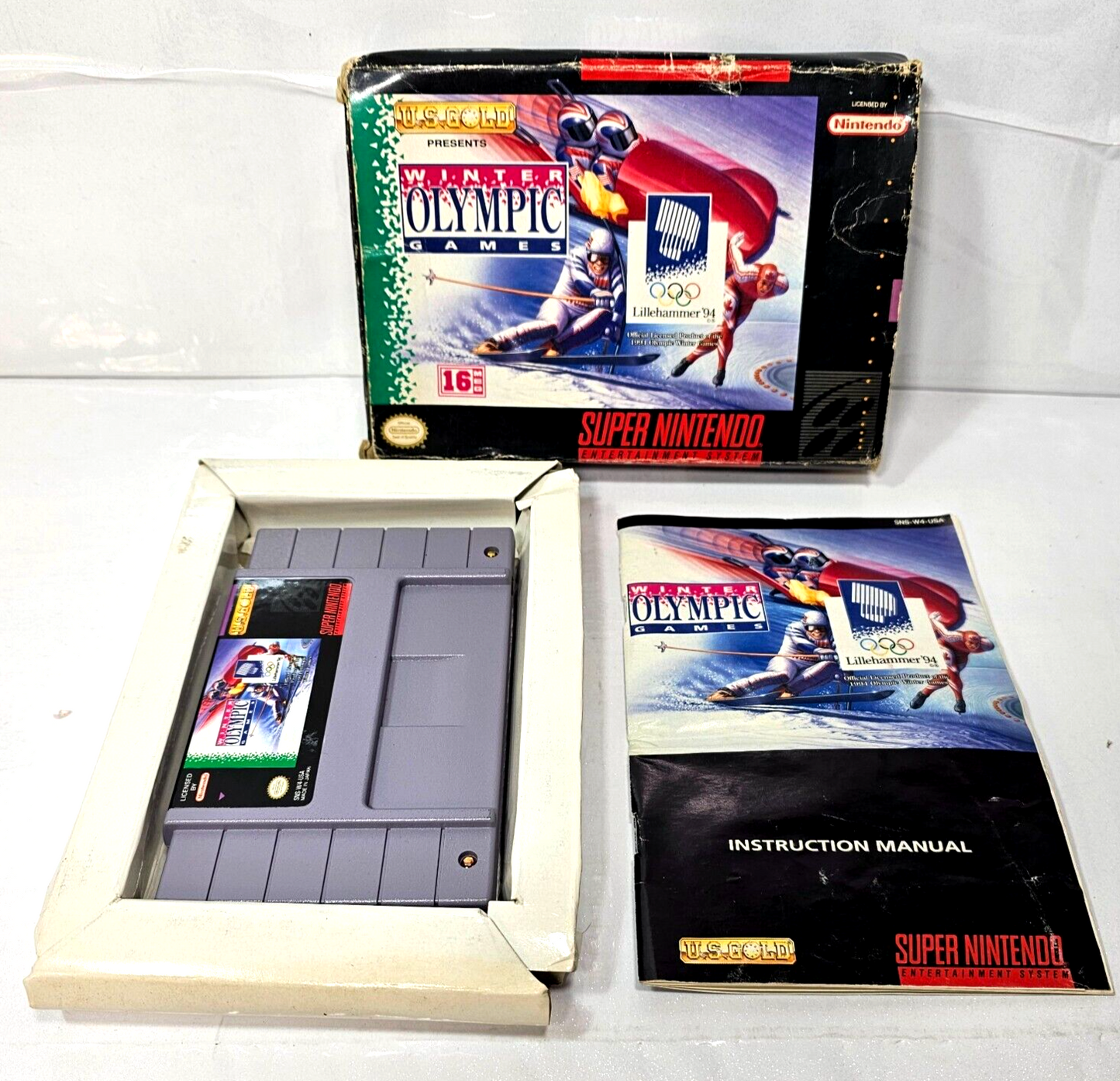 Winter Olympic Games Lillehammer '94 (Super Nintendo, 1994) Case Game Manual