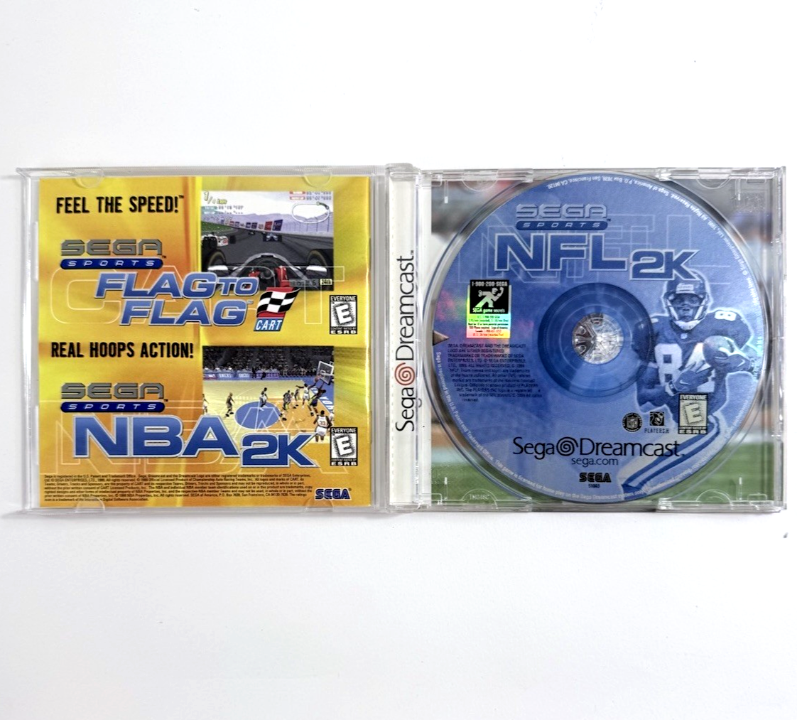 NFL 2K (Sega Dreamcast, 1999) Game Case Manual - Tested and Working