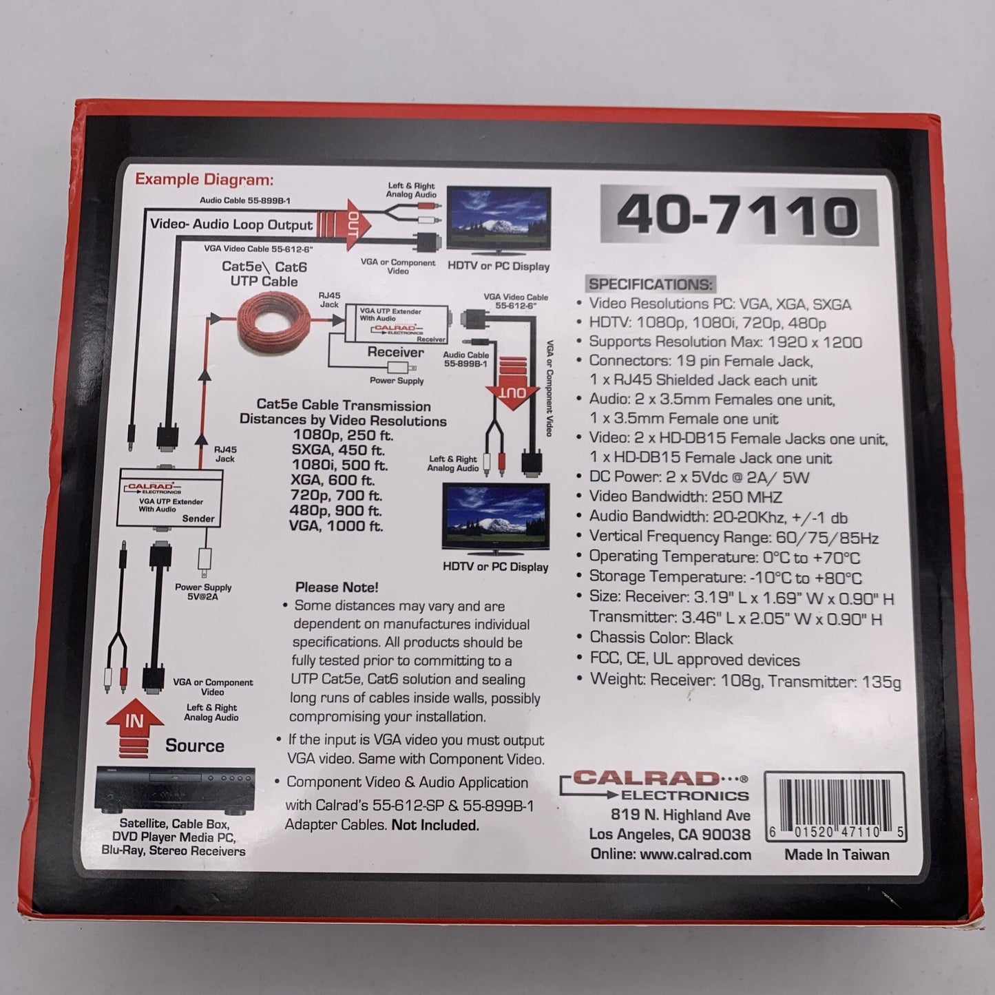 CALRAD Electronics 40-7110 VGA Extender