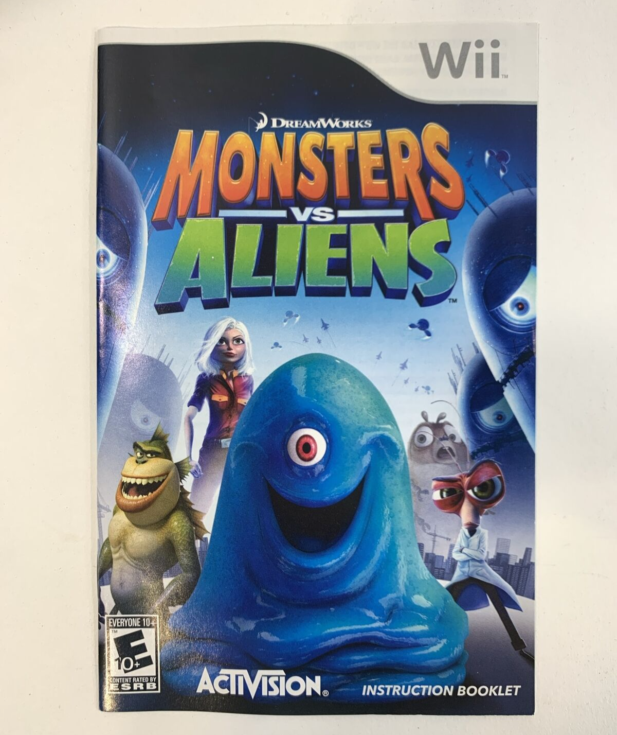 Monsters vs. Aliens (Nintendo Wii, 2009) Game Case Manual - Tested and Working