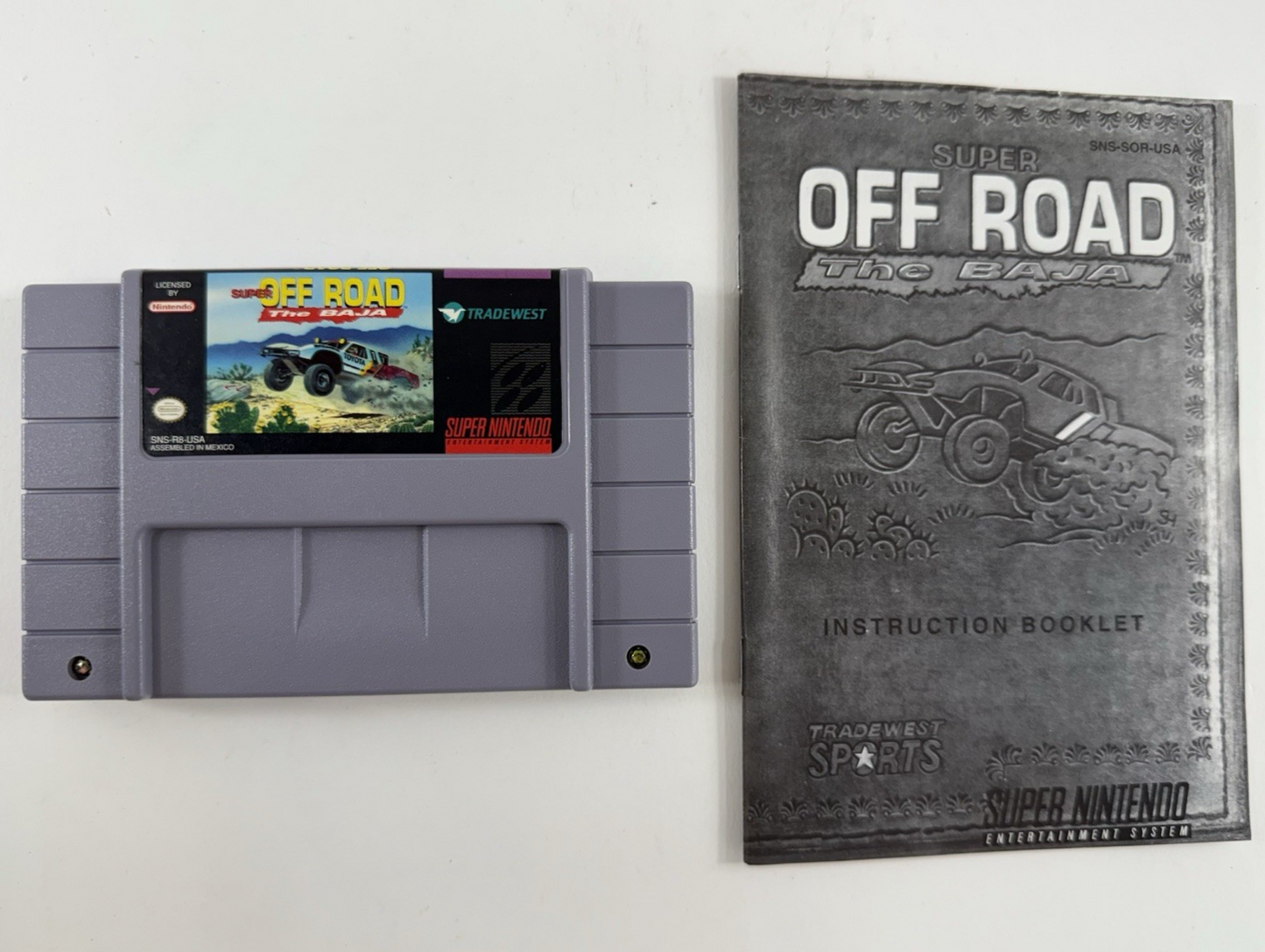 Super Off Road: The Baja (Super Nintendo SNES, 1993) Game and Manual - Tested