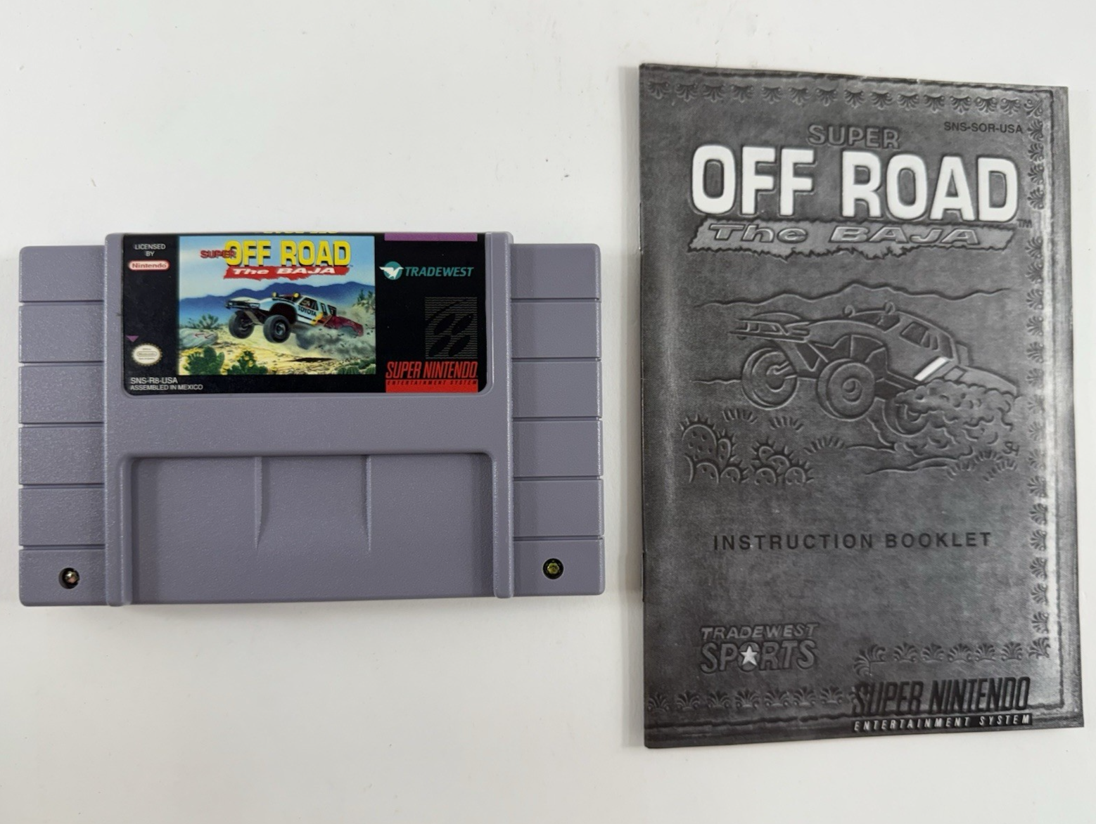 Super Off Road: The Baja (Super Nintendo SNES, 1993) Game and Manual - Tested