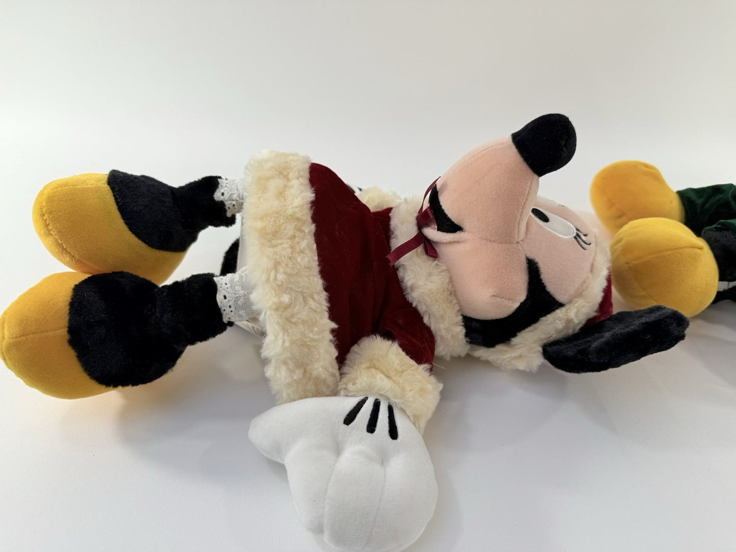 Disney Store Mickey Traditions Christmas 12" Mickey and Minnie Velvet Plush Set