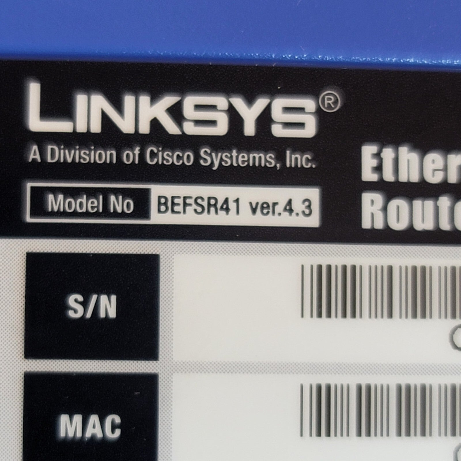 Linksys BEFSR41 4-Port 10/100 Wired Router (BEFSR41 v4)