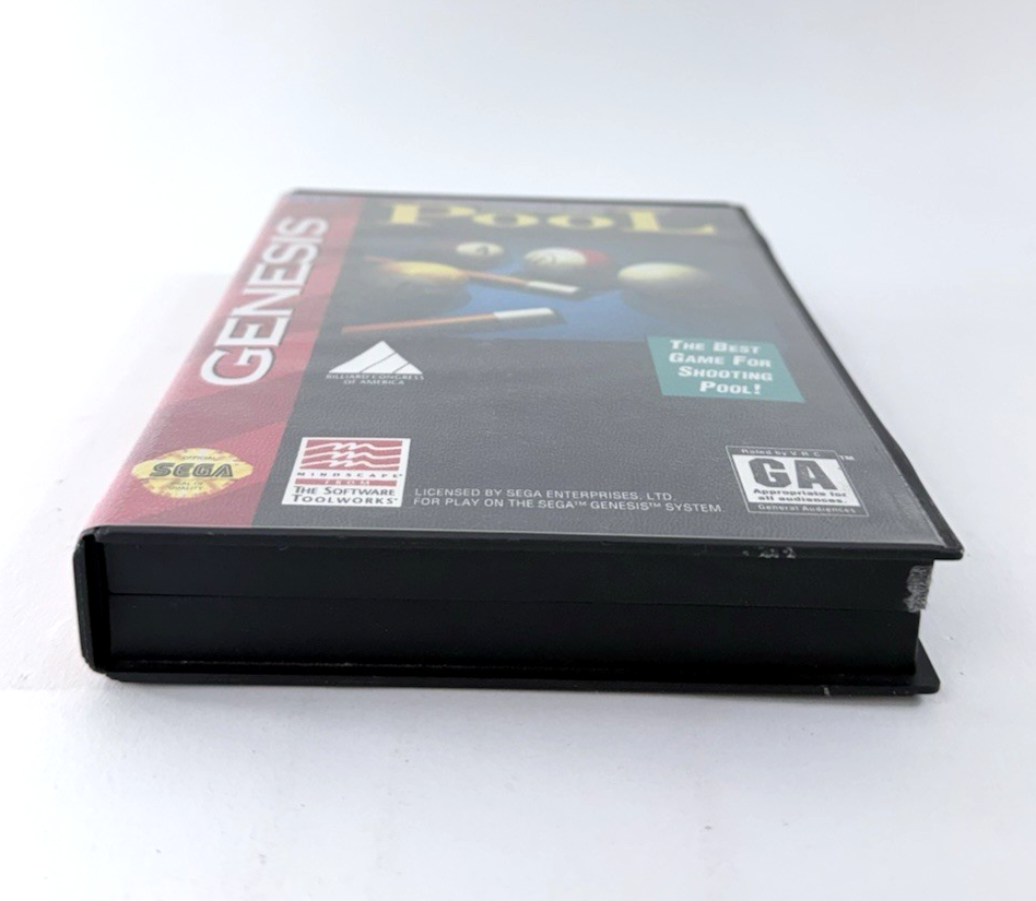 Championship Pool (Sega Genesis, 1993) Game Case Manual - Tested and Working