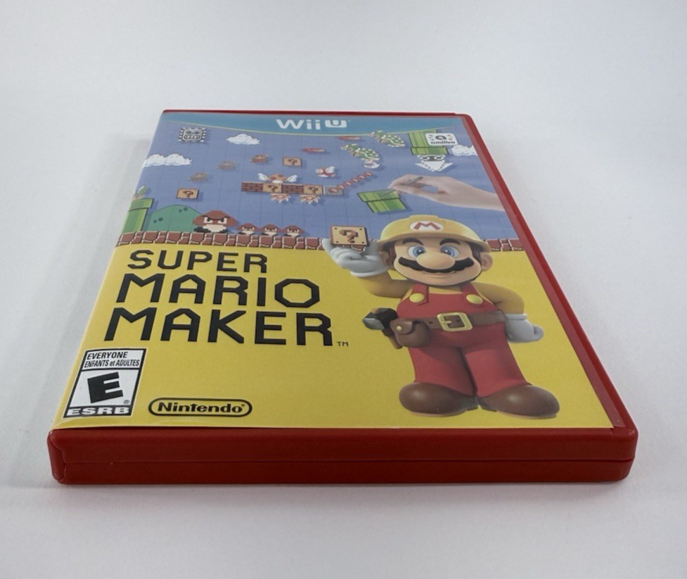 Super Mario Maker (Nintendo Wii U, 2015) Game Case Manual Box - Tested