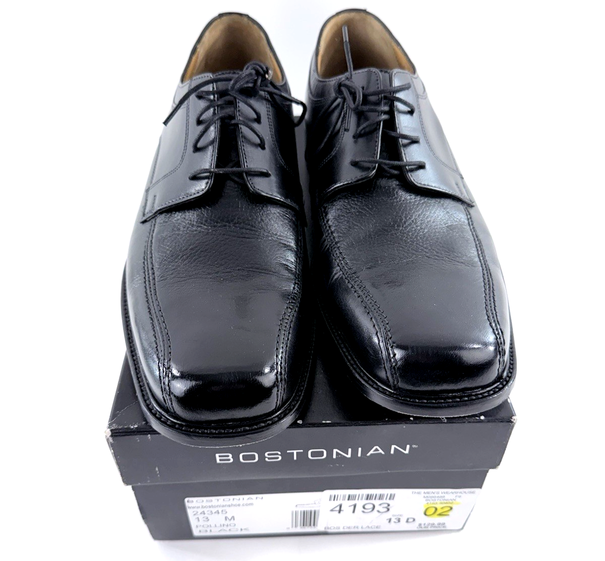 Bostonian Black Leather Men’s Oxford Shoes Size 13 D with Original Box