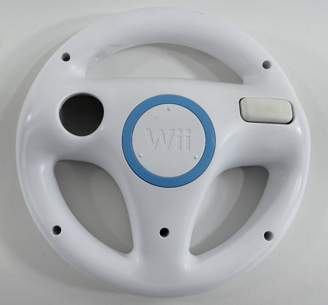 Nintendo Wii White Steering Wheel Attachment RVL-024 (Set of 2)