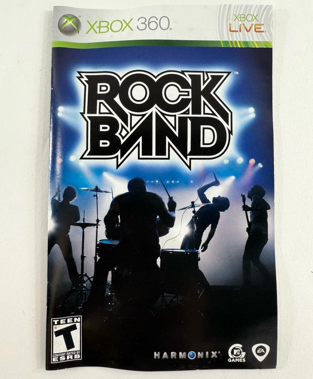 Rock Band (Microsoft Xbox 360, 2007) Game Case Manual - Tested and Working