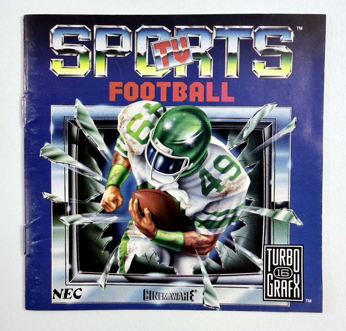 TV Sports Football (TurboGrafx-16, 1990) Game. Case, and Manual - Tested