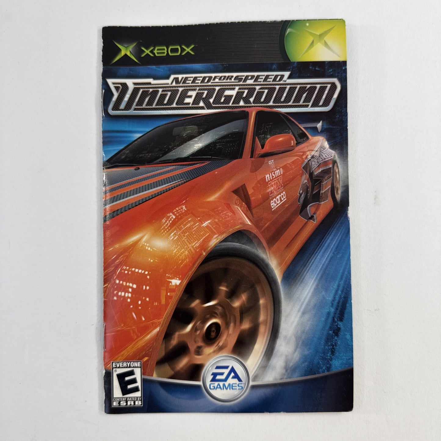 Need for Speed: Underground (Microsoft Xbox, 2003) Game Case Manual Registration