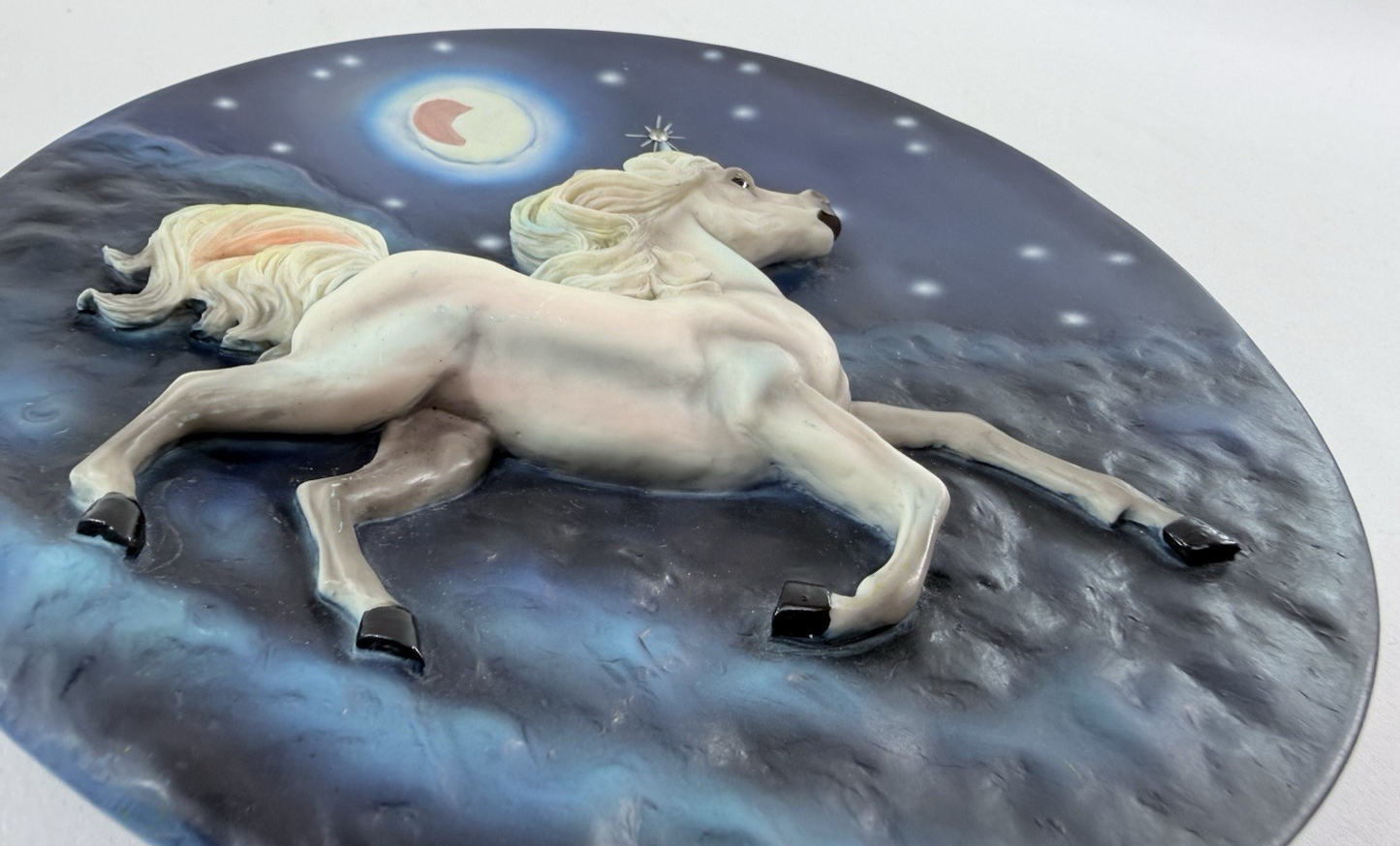 Whimsical 7.5” Moonlit Unicorn Textured Decorative Plate