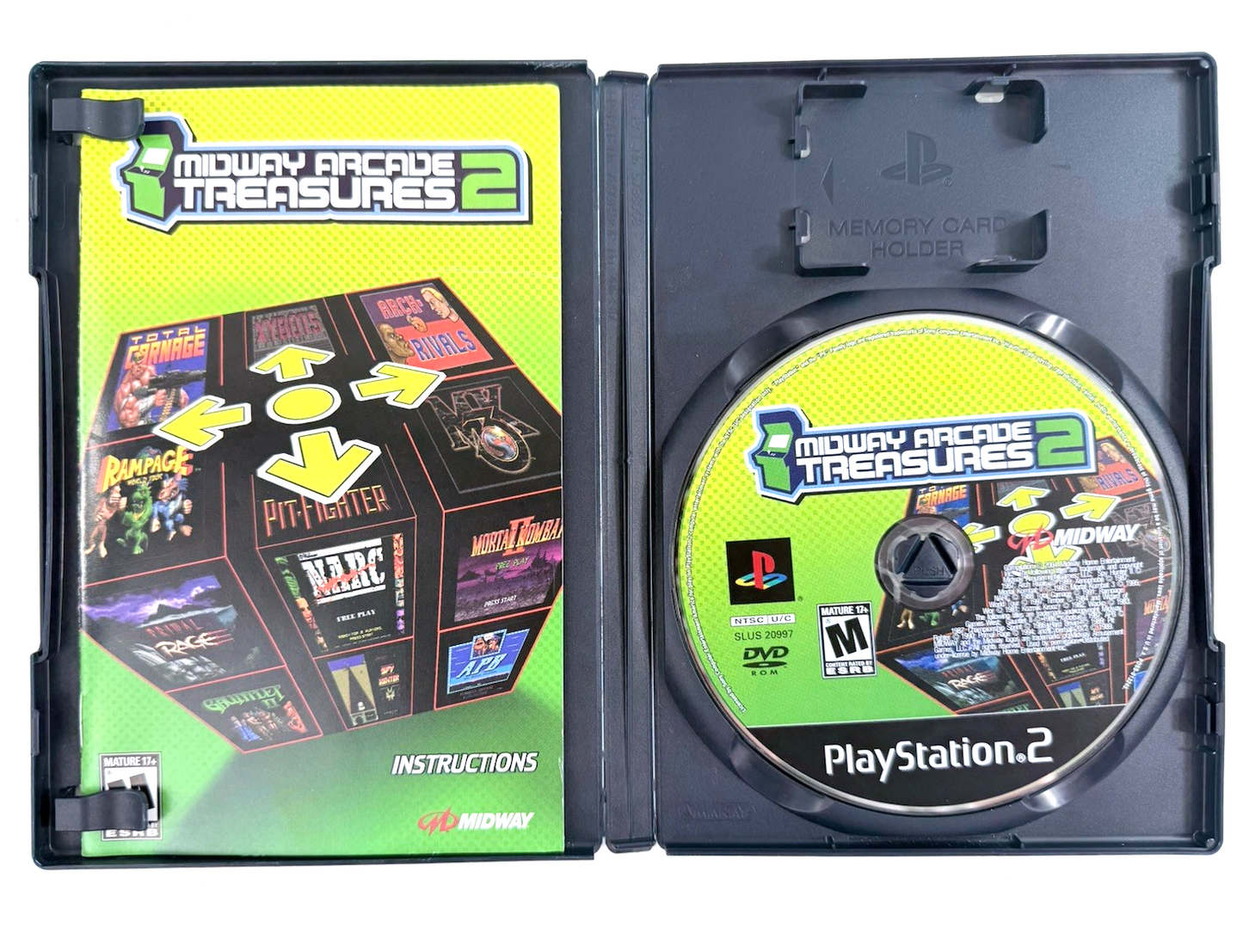 Midway Arcade Treasures 2 (PlayStation 2, 2004) Game Case Manual Registration