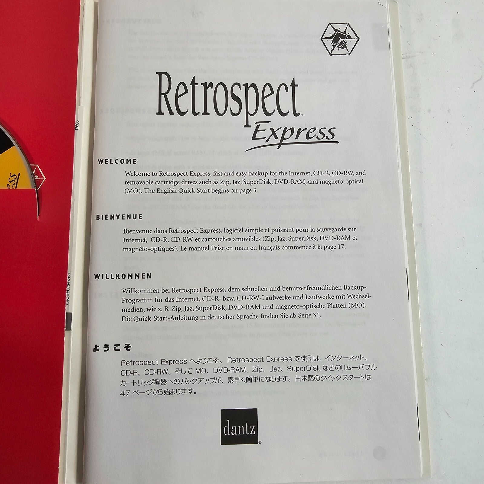 Dantz Retrospect Express 4.1  Vintage Software for Backing Up