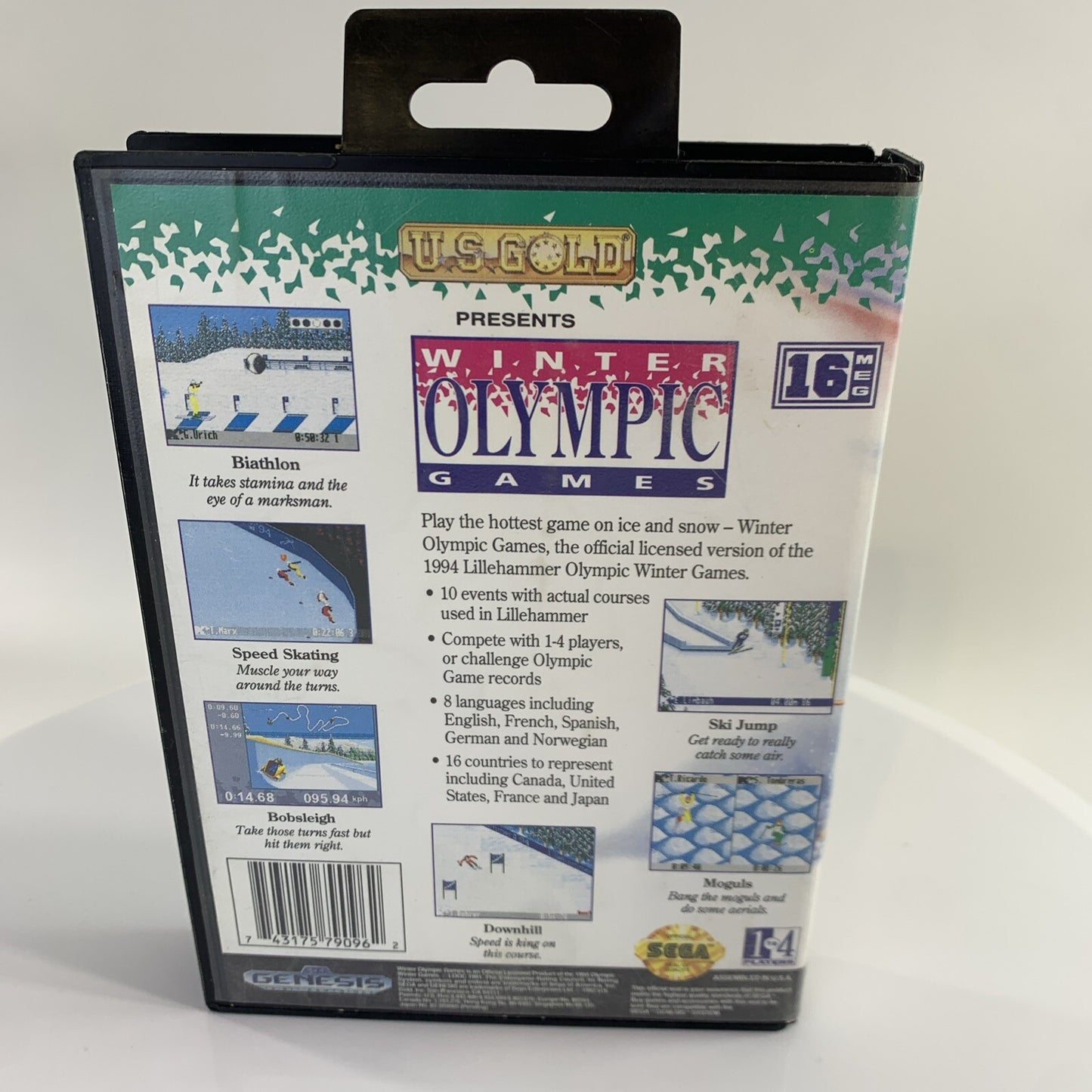 The XVII Olympic Winter Games Lillehammer  (Sega Genesis, 1993) Game and Case