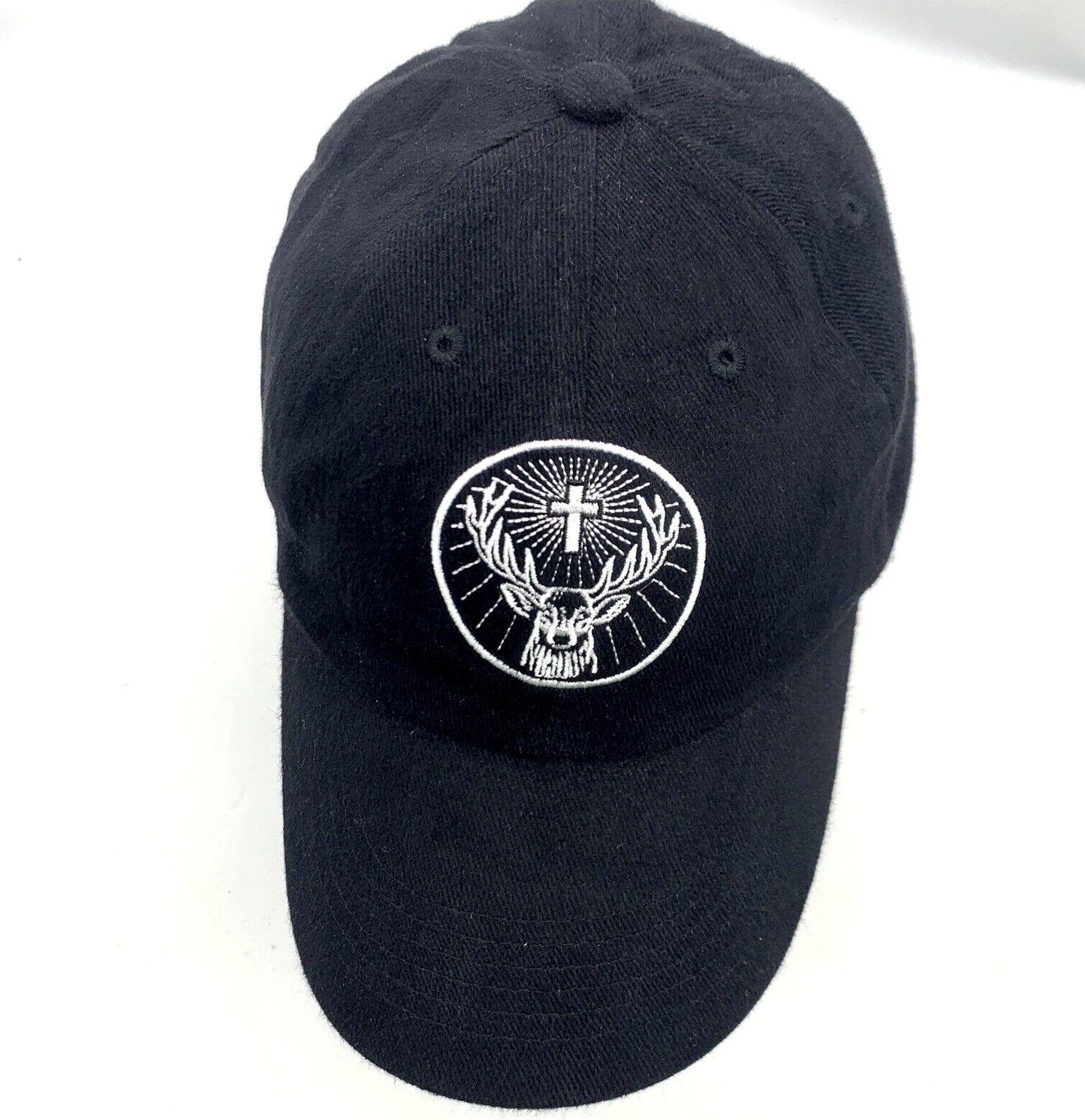 Jägermeister Size M-L "Shots Happen" Fitted Black Baseball Cap Hat with Logo