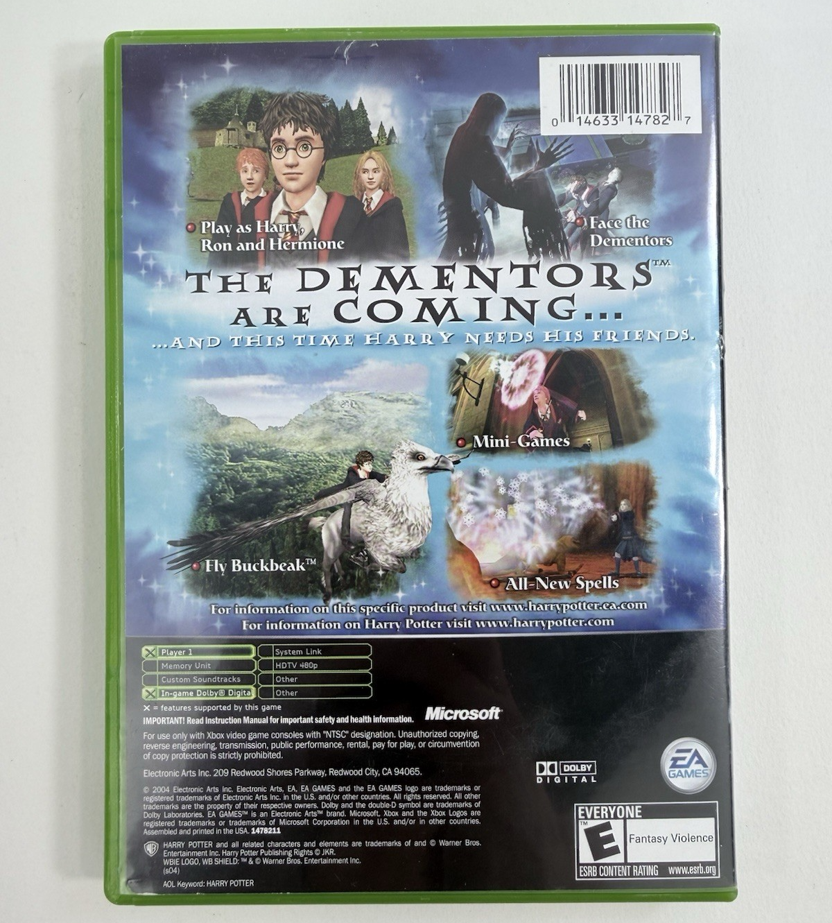 Harry Potter and the Prisoner of Azkaban (Microsoft Xbox, 2004) Game and Case