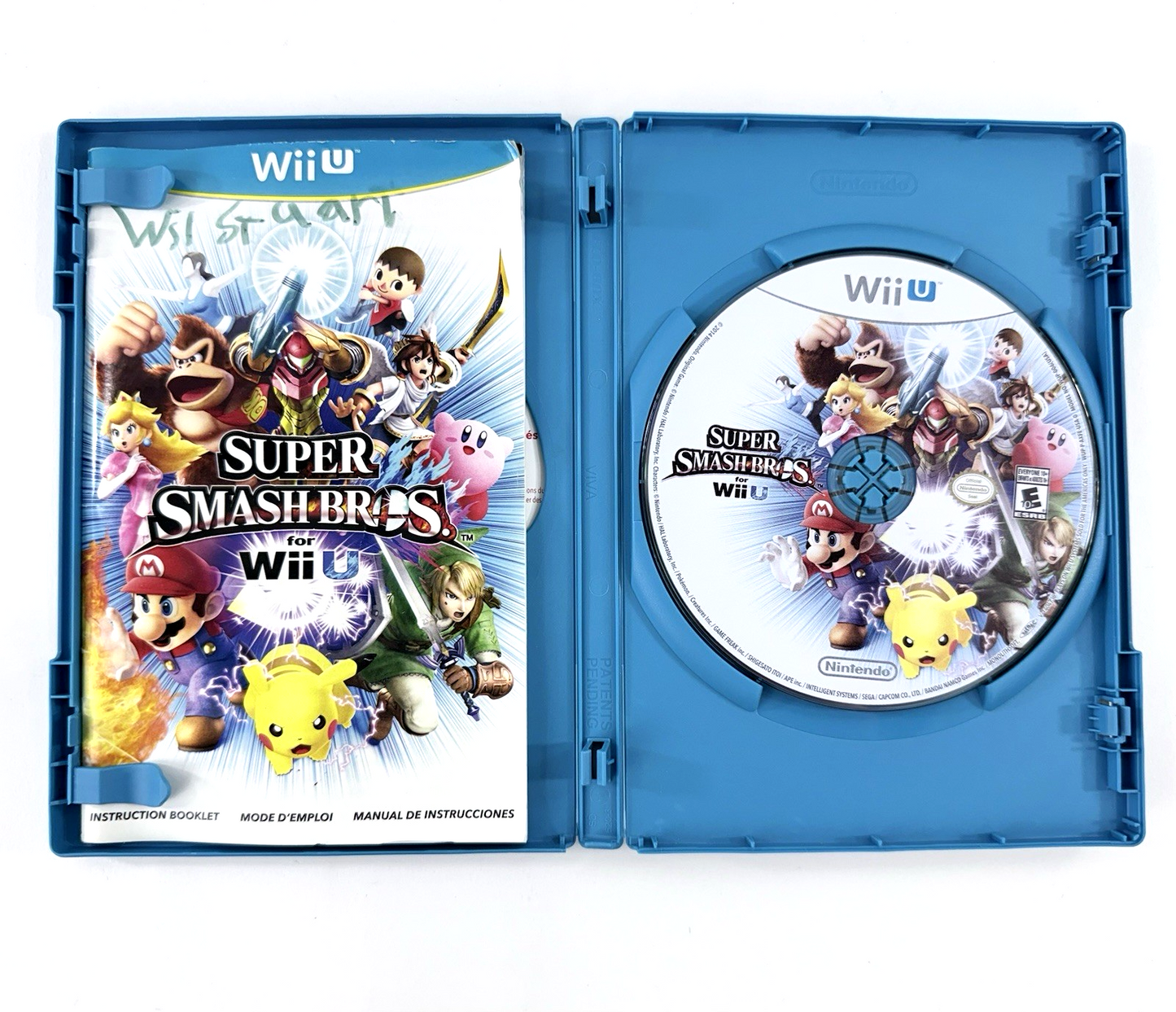 Super Smash Bros. (Wii U, 2014) Game Case & Manual - Tested And Working