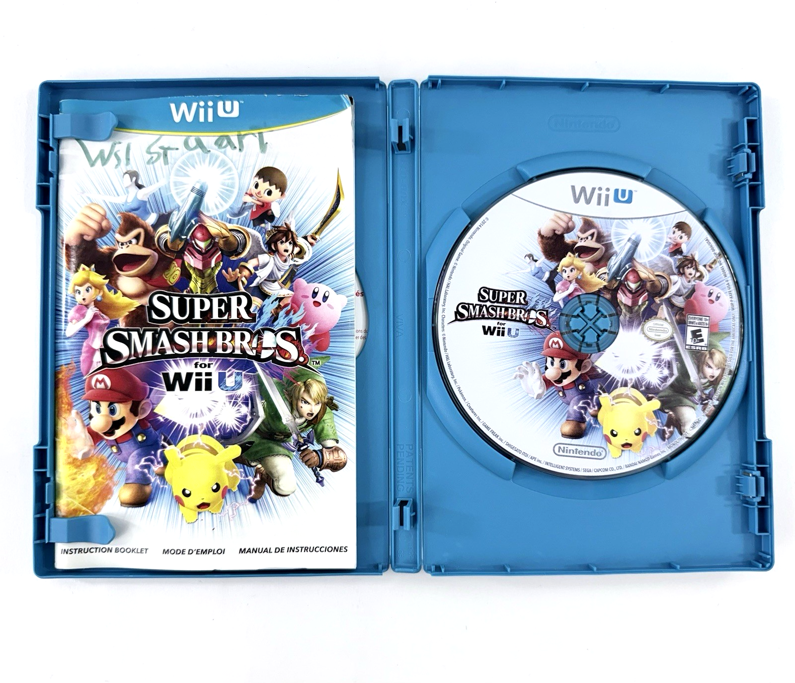 Super Smash Bros. (Wii U, 2014) Game Case & Manual - Tested And Working