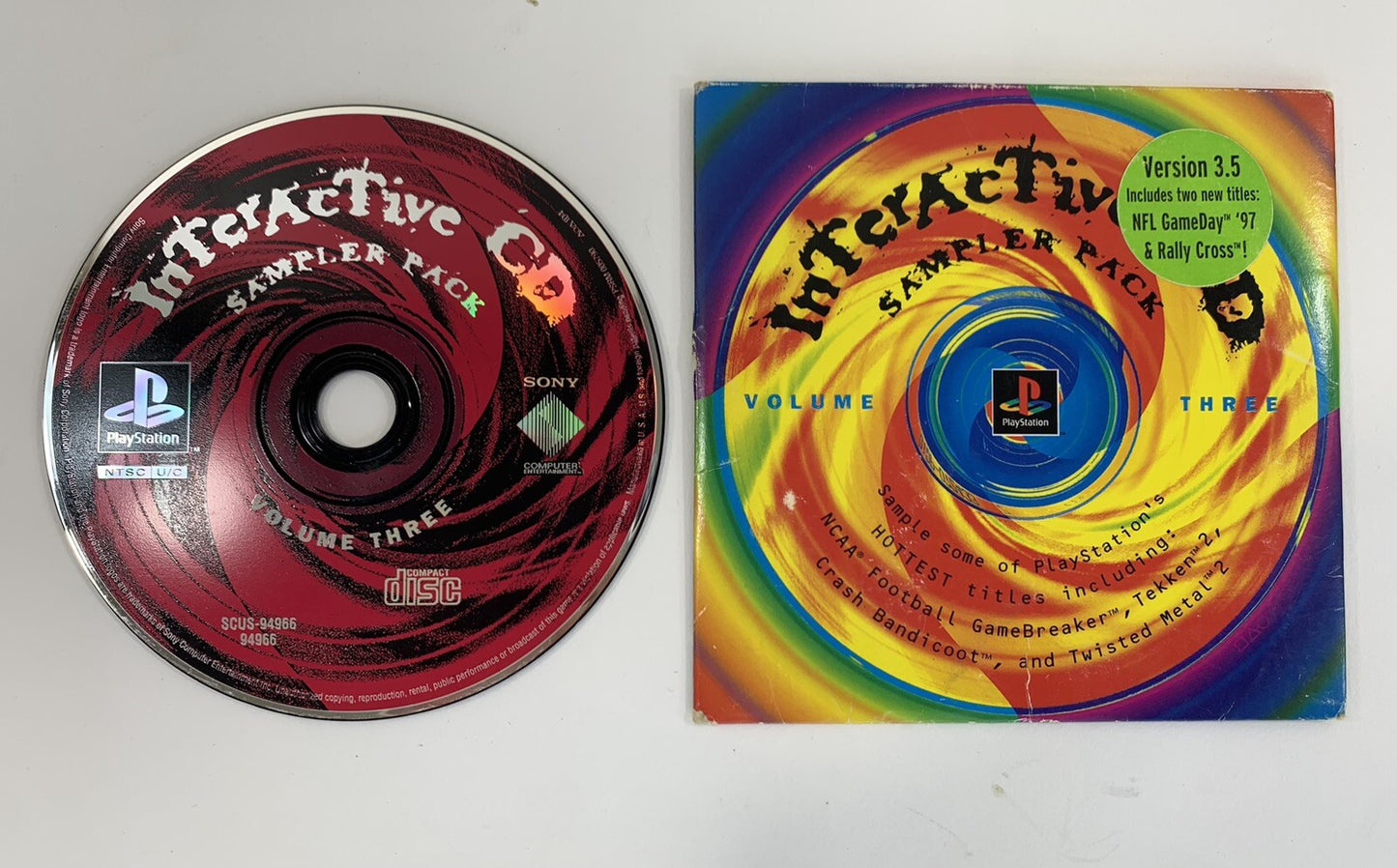 PlayStation Interactive Sampler Vol. 3 (Sony PlayStation 1, 1996) Disc & Sleeve