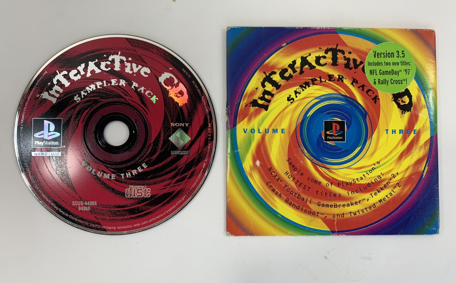 PlayStation Interactive Sampler Vol. 3 (Sony PlayStation 1, 1996) Disc & Sleeve