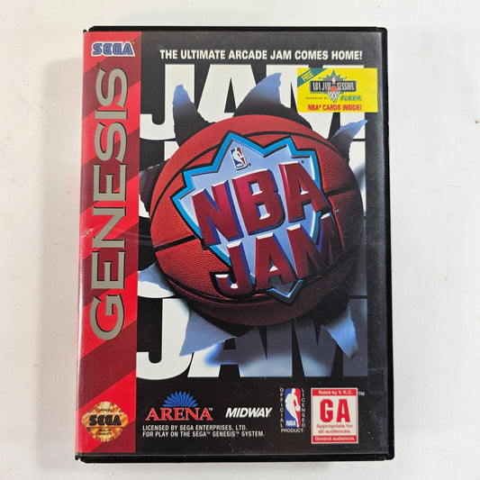 NBA Jam (Sega Genesis, 1994) Game Case Manual - Tested and Working