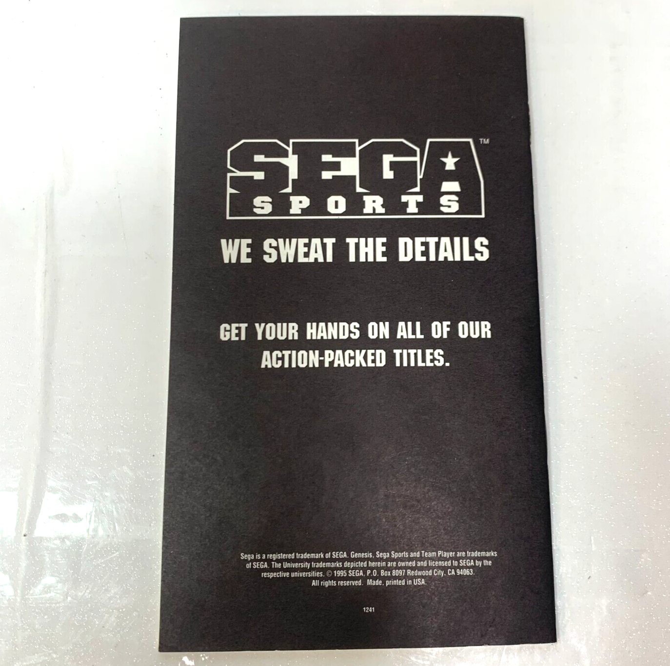 College Football National Championship 2 (Genesis, 1995) Game Box Manual Insert