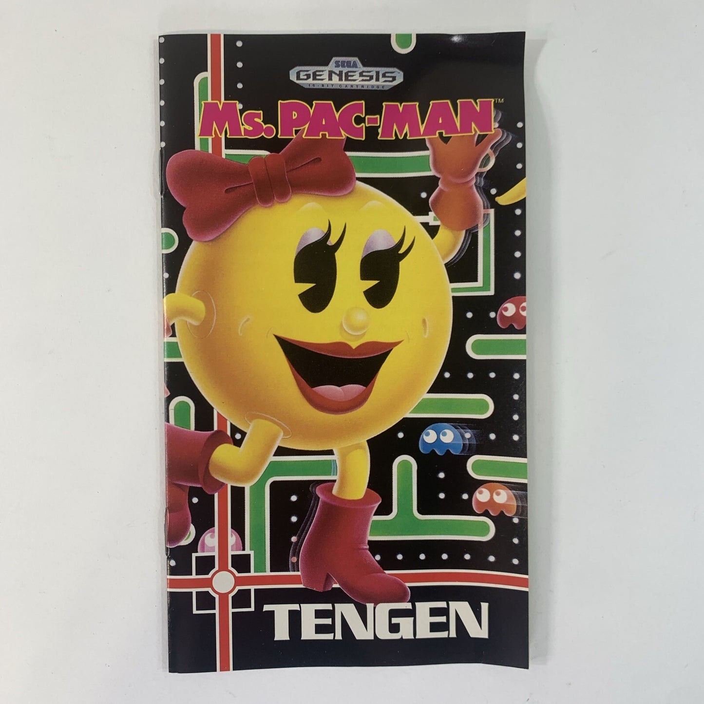 Ms. Pac-Man (Sega Genesis, 1991) Case Game Manual Inserts - Tested