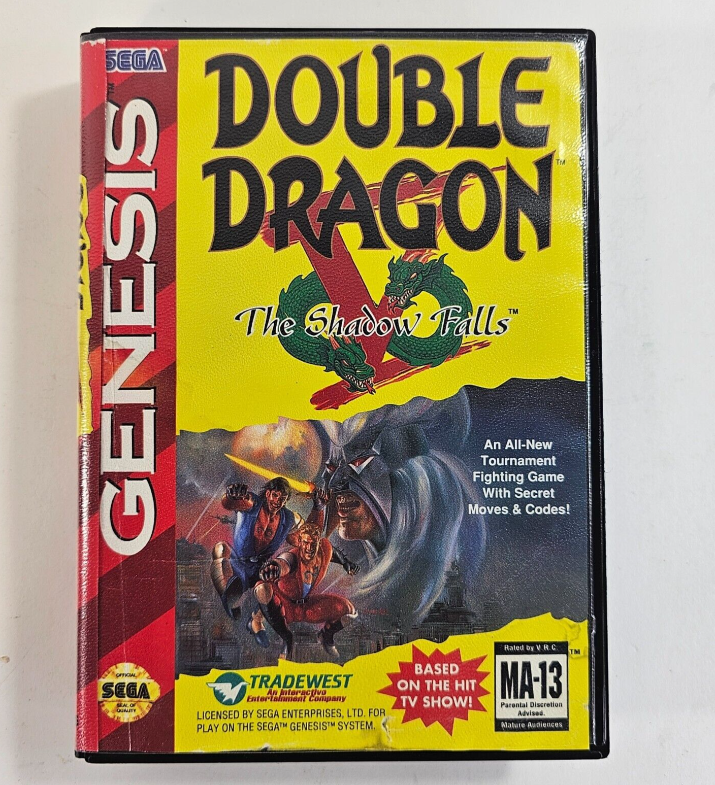 Double Dragon V: The Shadow Falls (Sega Genesis, 1994) Game and Case - Tested