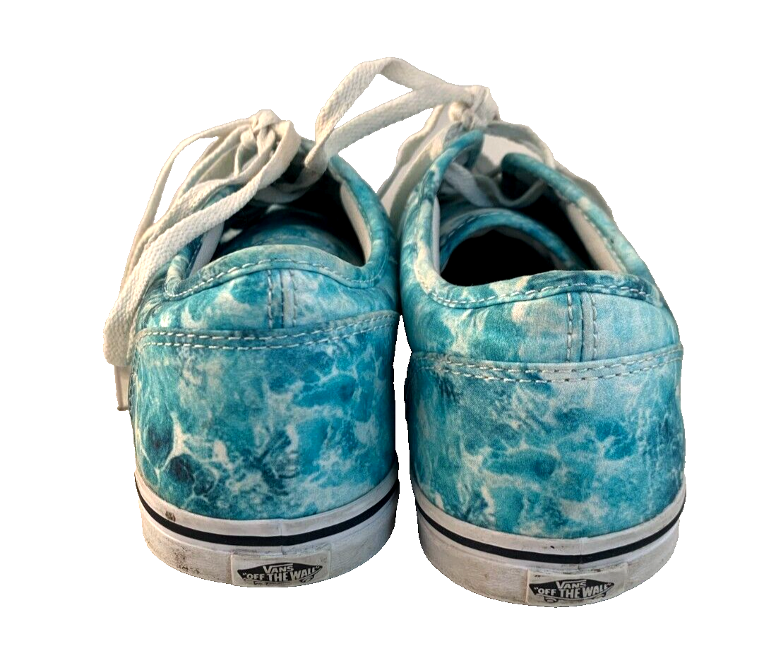 Vans Sneakers Shoes Low Top Canvas Ocean Blue Waves Women's 8.5