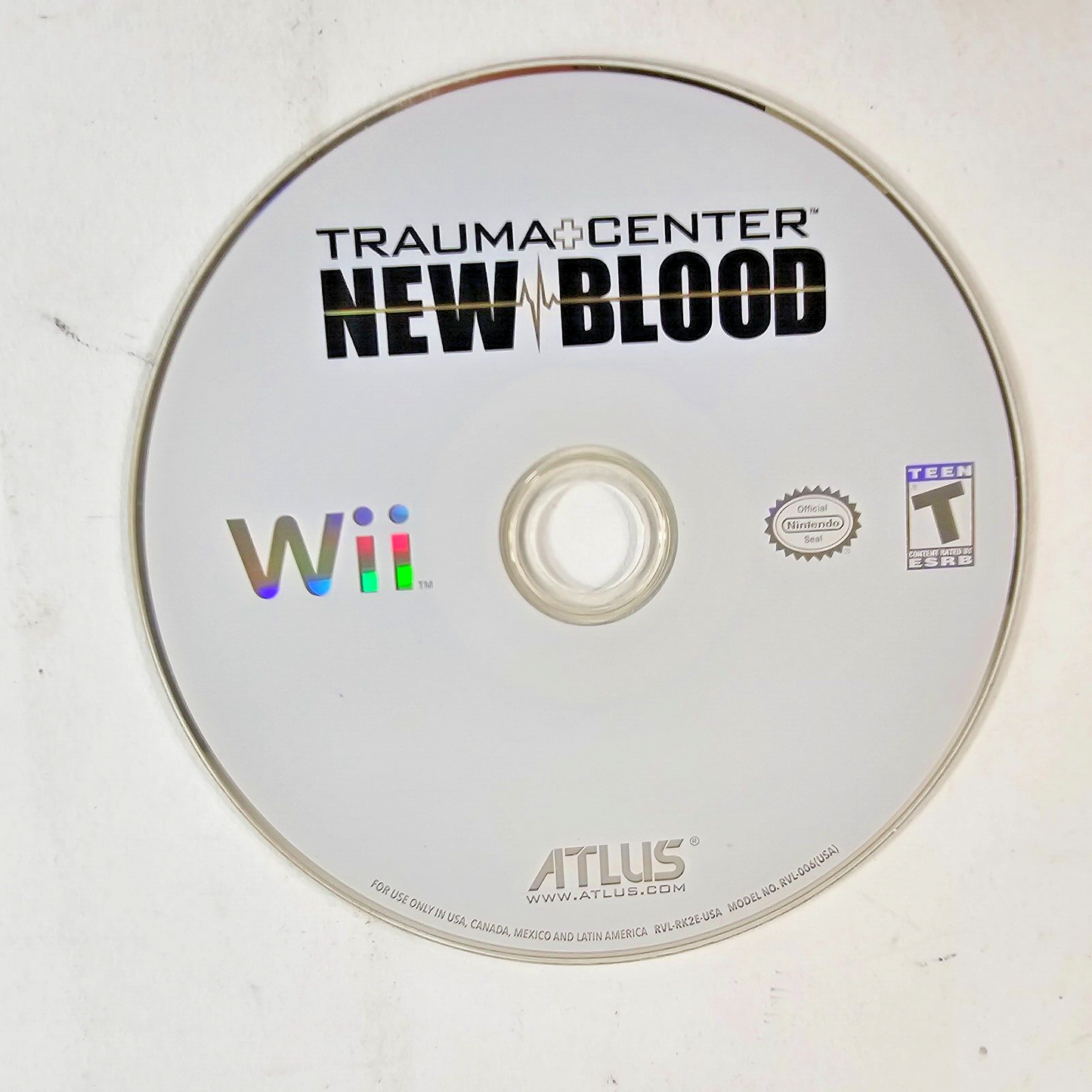 Trauma Center: New Blood (Nintendo Wii, 2007) Authentic Game Disc Only