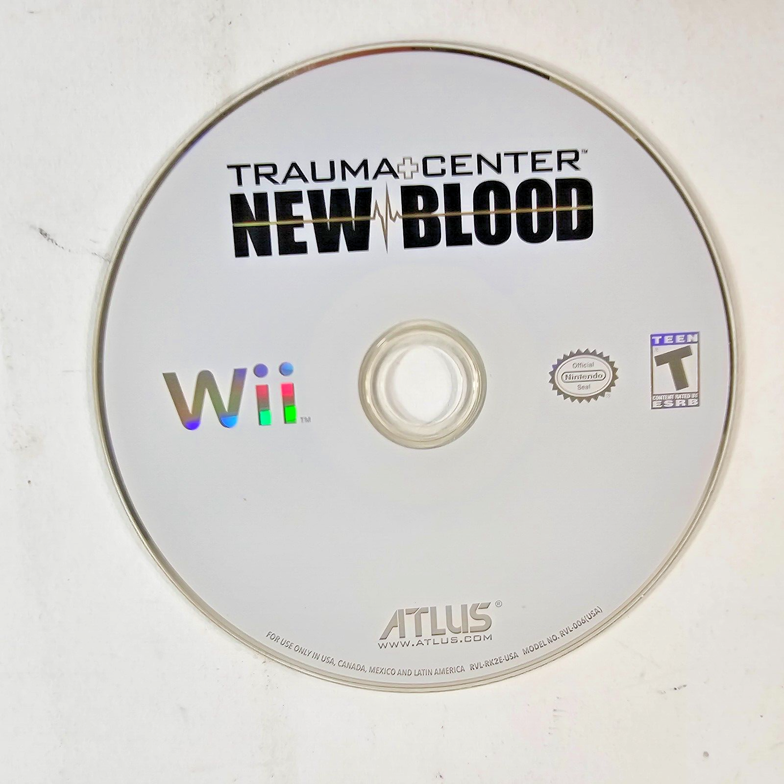 Trauma Center: New Blood (Nintendo Wii, 2007) Authentic Game Disc Only