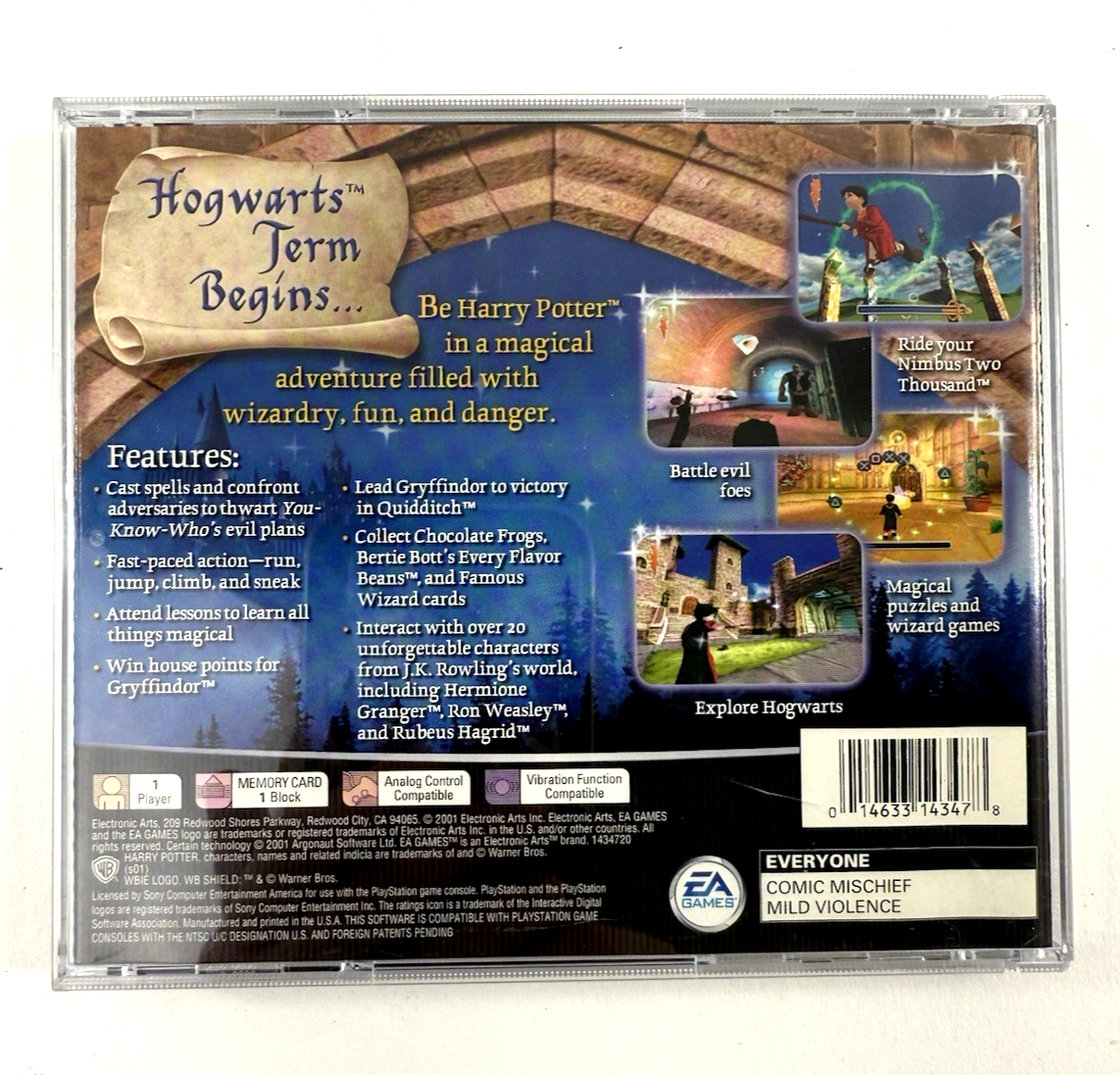 Harry Potter and the Sorcerer's Stone (PlayStation, 2001) Game Case Manual Reg.