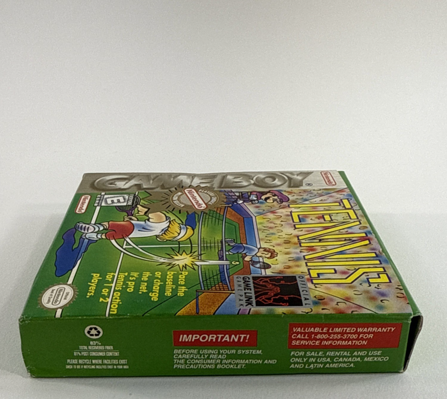 Tennis (Nintendo Gameboy, 1989) Game Box Manual Inserts - Tested and Working