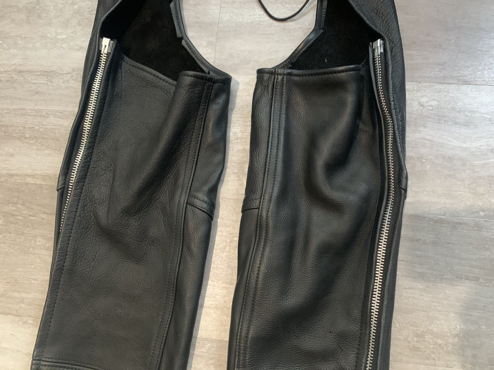 Genuine Leather Size Small Motorcycle Chaps - Made in USA - Unbranded