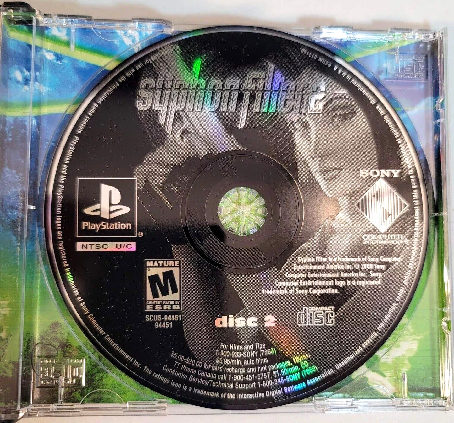 Syphon Filter 2 (Sony PlayStation, 2000) Game Case Manual Insert - Tested