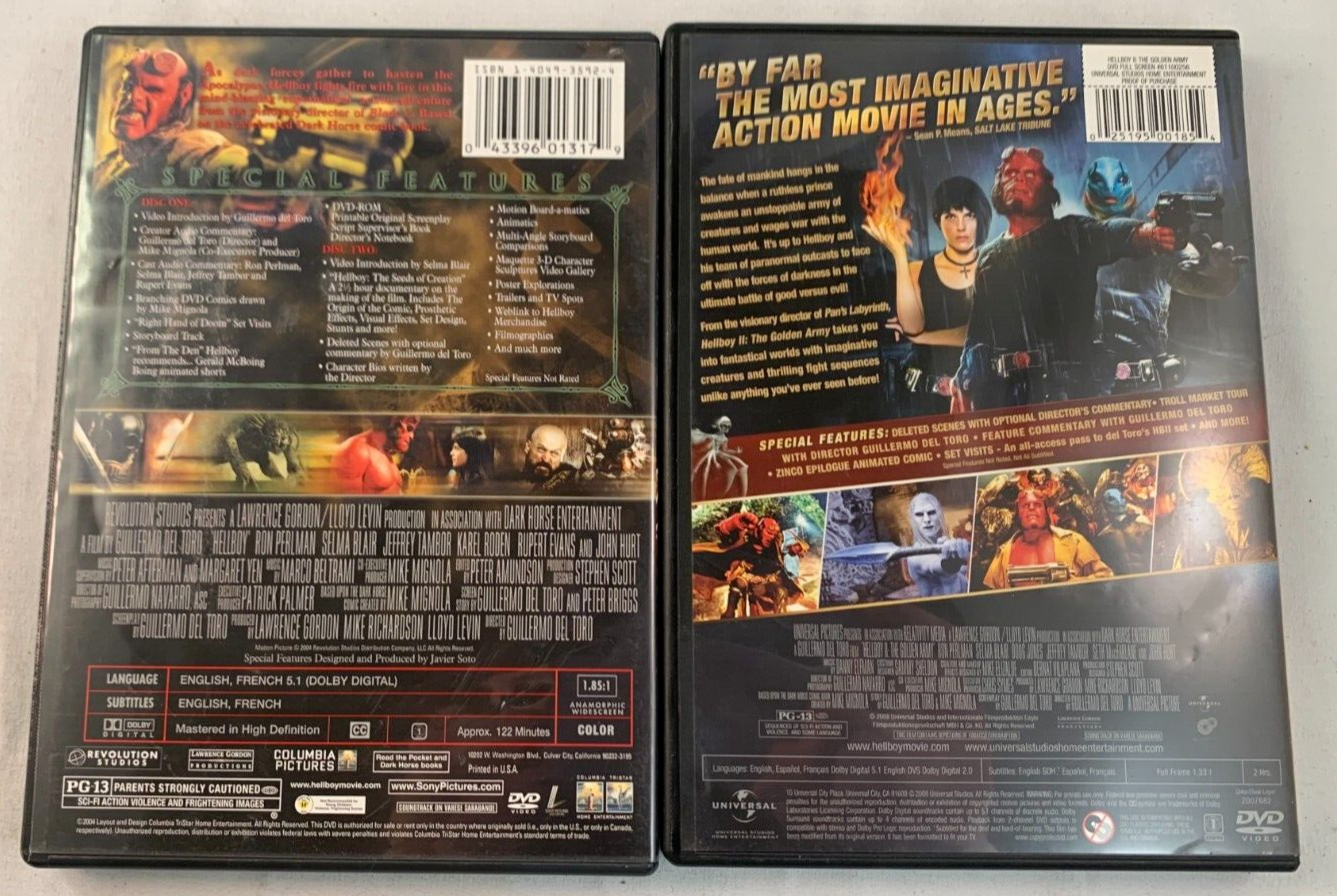 Hellboy/Hellboy II The Golden Army (DVD bundle) - Tested and Working