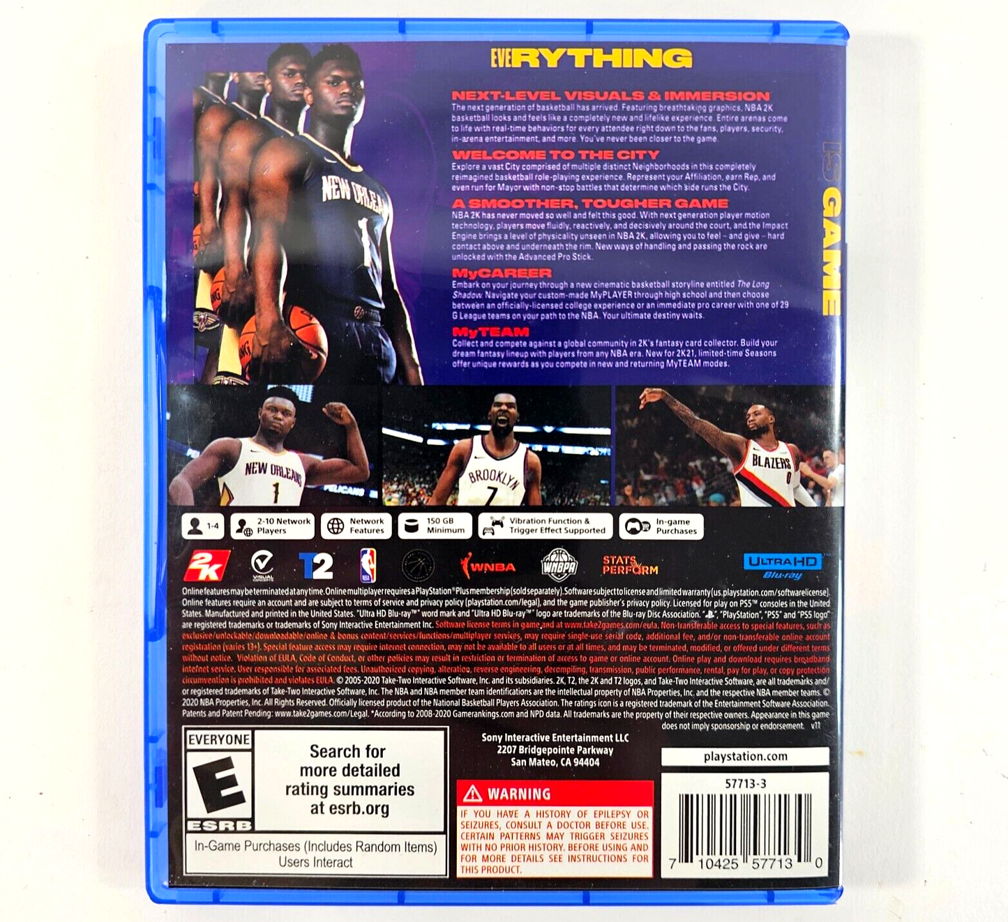 NBA 2K21 (Sony PlayStation 5, 2020) Game Case Insert - Tested