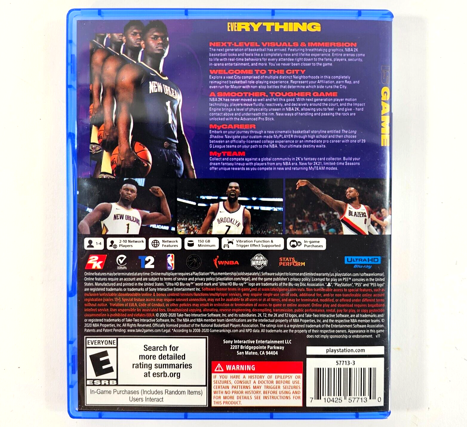 NBA 2K21 (Sony PlayStation 5, 2020) Game Case Insert - Tested