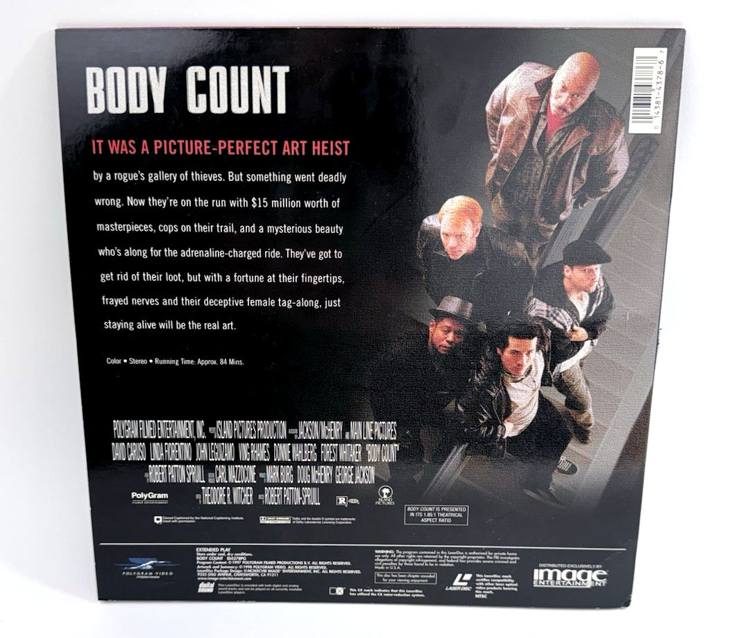 Body Count  (Laserdisc, 1998, Widescreen) Donnie Walhberg - Tested and Working